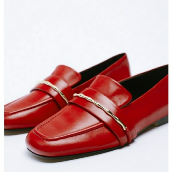 Zara red loafers Clearance